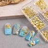 1 Box Metal Summer Ocean Nail Art Charms 3D Shell Starfish Seahorse Pearl Beads Alloy Nail Jewelry Mixed Manicure Studs Decor