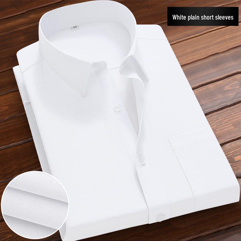 Men's Korean Style Long/Short Sleeve White Shirt - Casual & Formal Wear for Spring & Summer