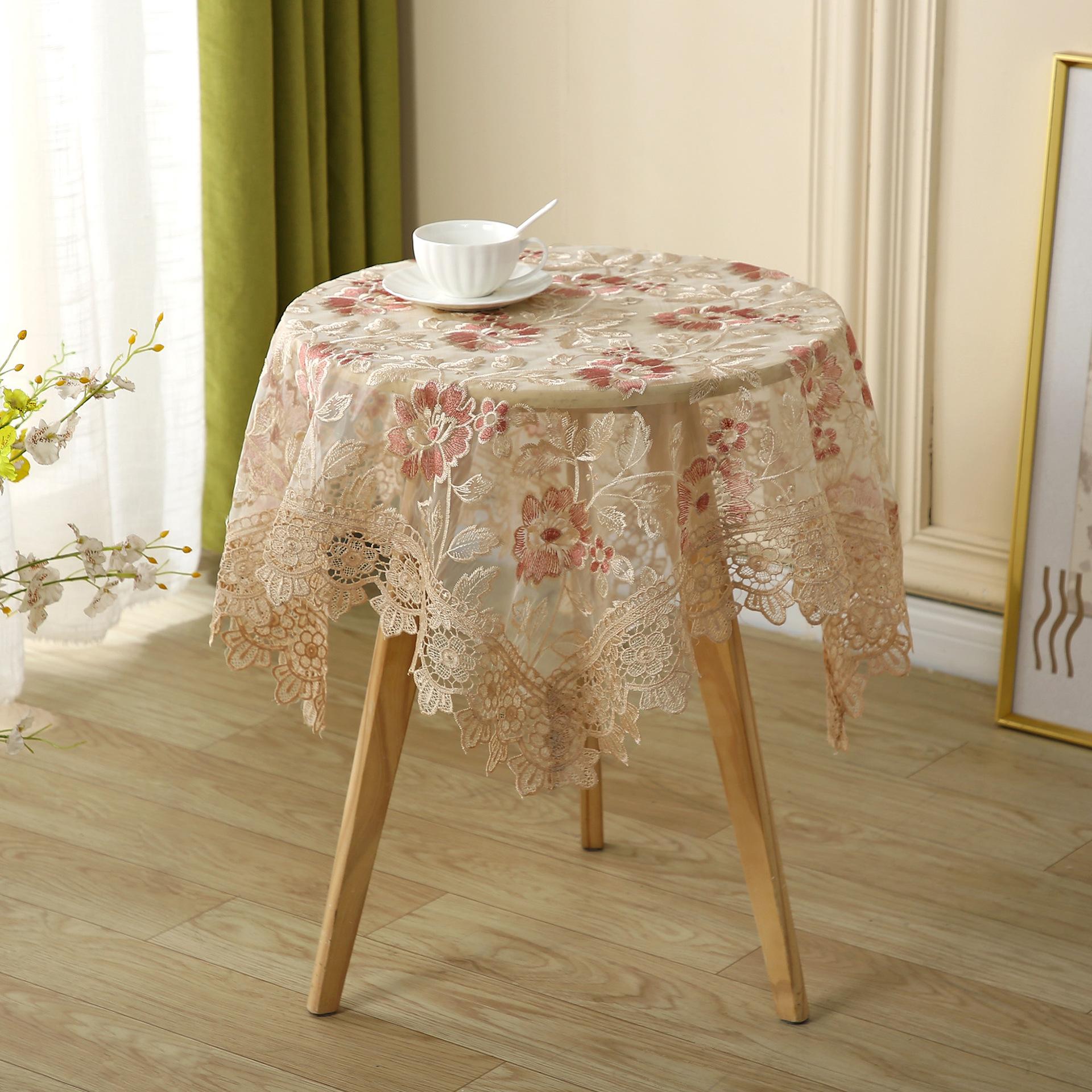 

Французская пасторальная кружевная скатерть с вышивкой, пылезащитный чехол для дивана, круглая скатерть 90*90