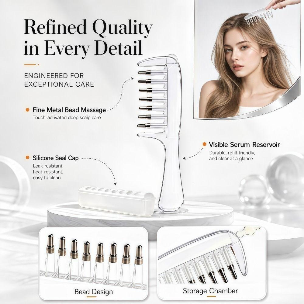 Transparent Scalp Liquid Applicator Comb Liquid Guiding Scalp Massager Comb Unisex