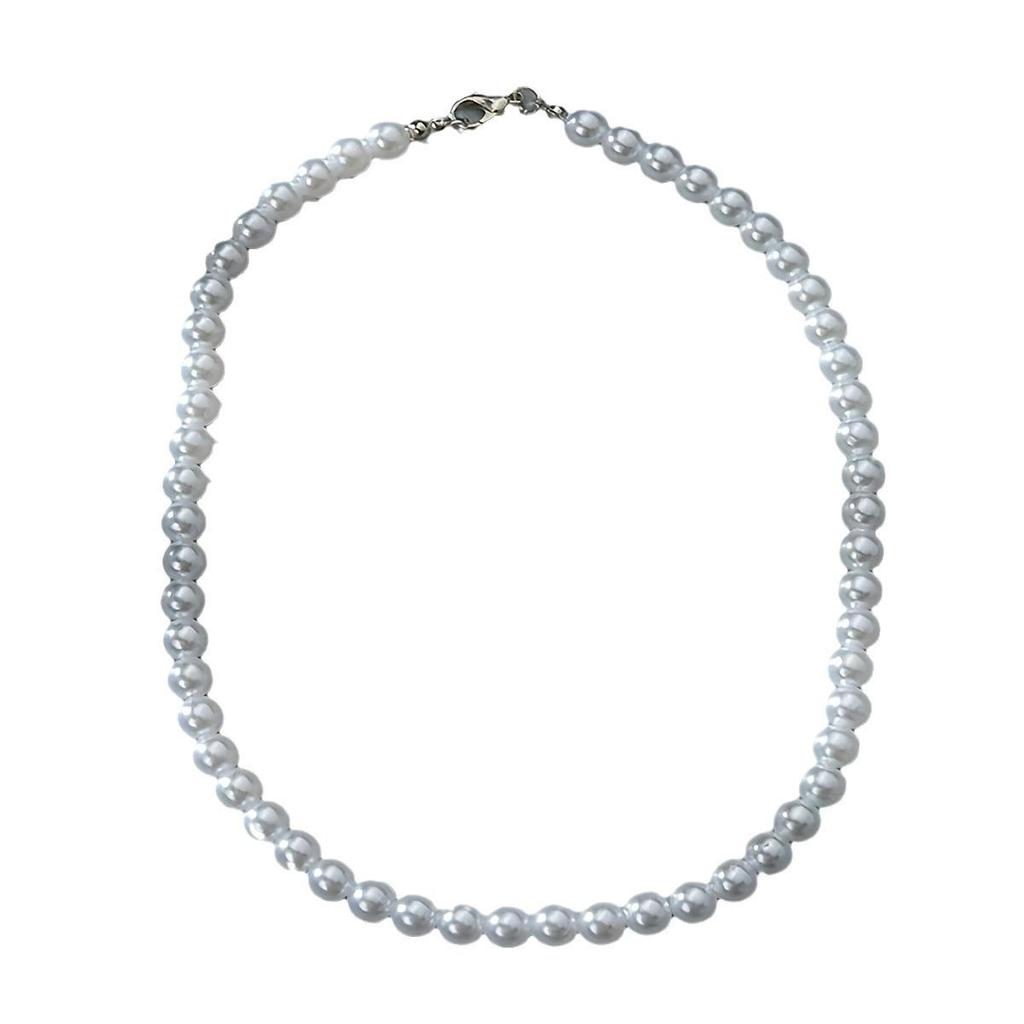 Men's Retro Minimalist Imitation Pearl Beaded Choker Necklace