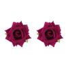 E13845 French Romantic Fabric Rose Earrings, Summer Elegant Sweet Floral Stud Earrings for Women