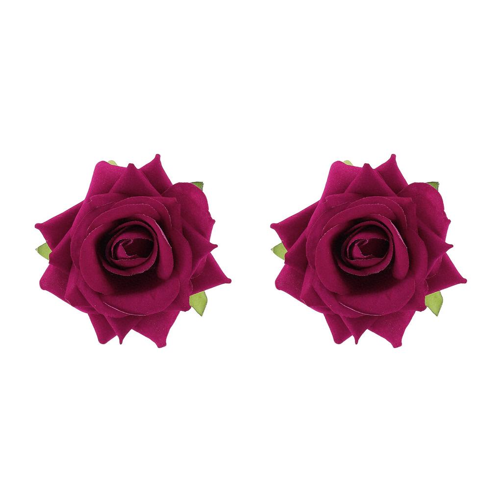 E13845 French Romantic Fabric Rose Earrings, Summer Elegant Sweet Floral Stud Earrings for Women