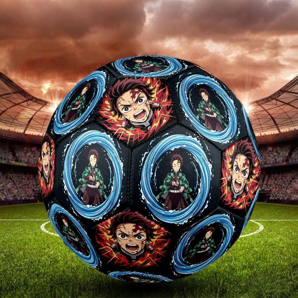 1pc Demon Slayer Kimetsu No Yaiba Soccer Ball Size 5 Indoor Soccer Ball Fashion Colorful Backyard Game - Great For Sports Fans Gift HE29