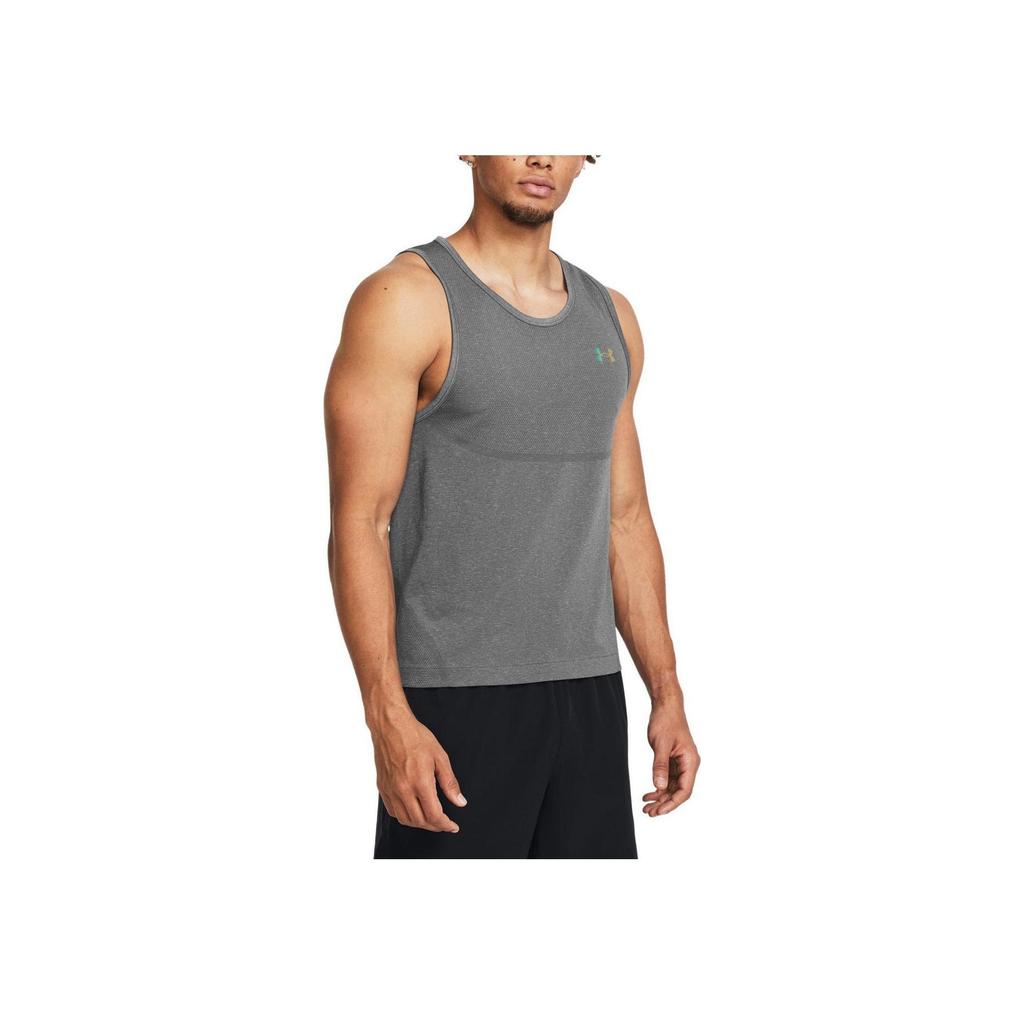 Under Armour Vanish Elite Solid Slim Fit Crew Neck Sleeveless Tank Top Men Tops Gray 1382800-025