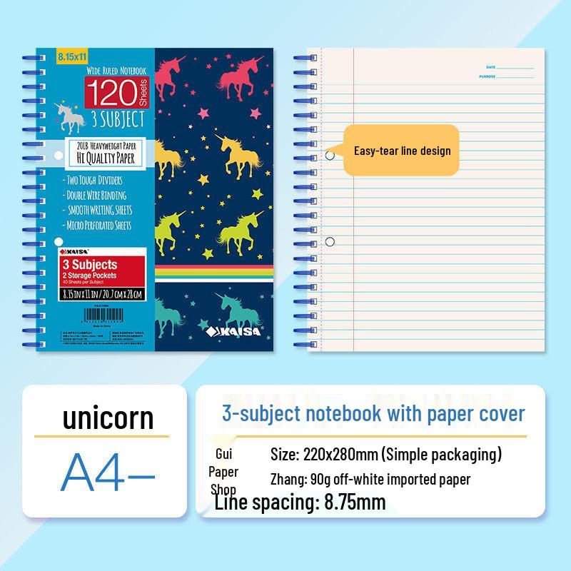 Kaisa American Inspiration Spiral Notebook - Sectioned for College and Graduate Exams, Loose-leaf