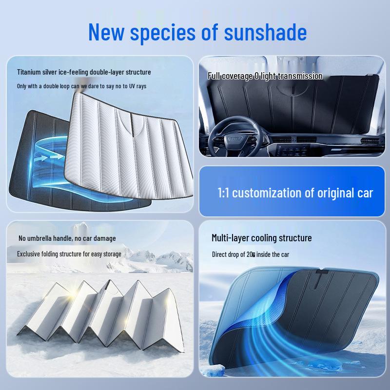 Foldable Car Window Blackout Sunshade - Heat Insulation & Sun Protection Curtain