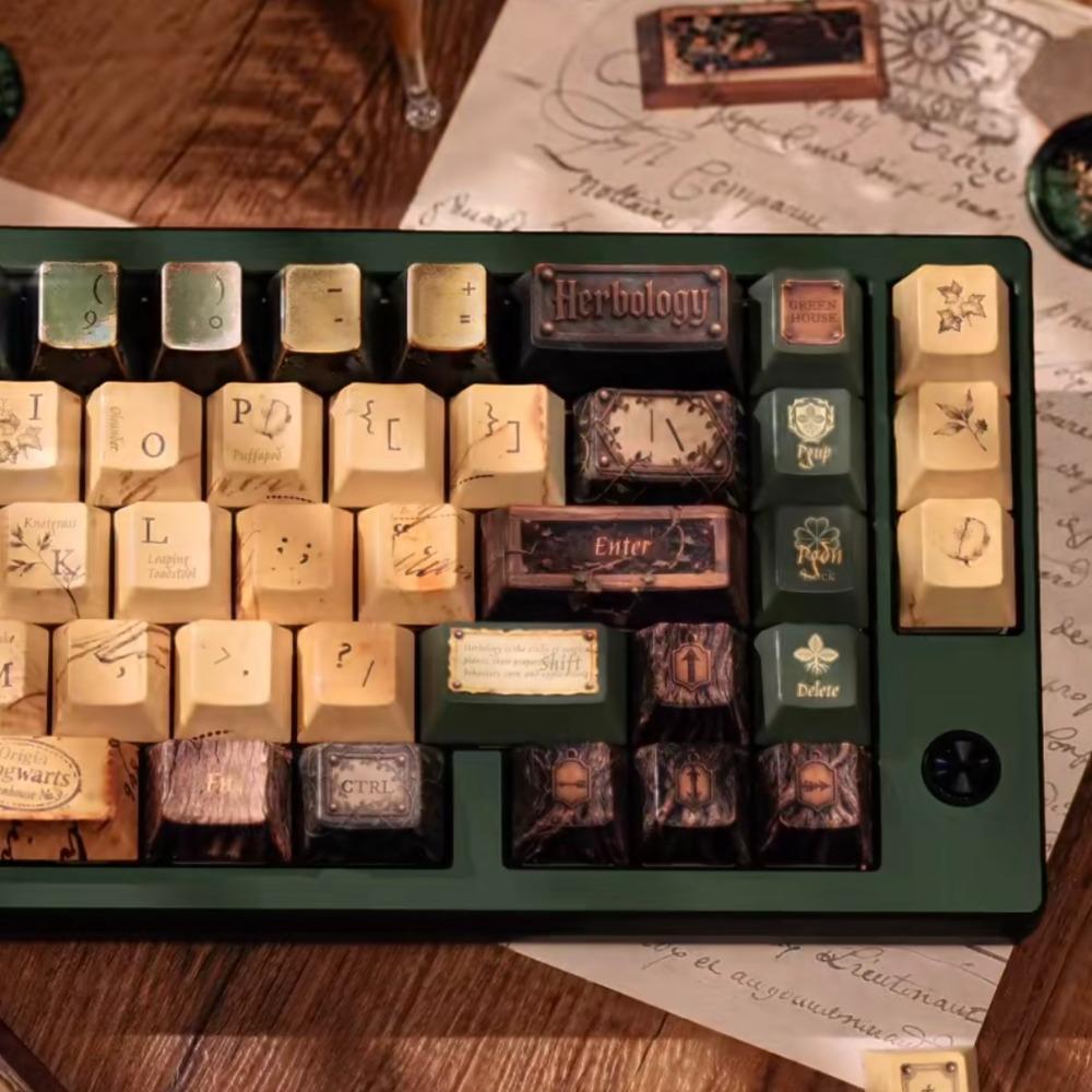 Herbology Theme Keycap Set PBT 143Key Custom Personalized Keyboard Cap Cherry Profile KeyCap for Mechanical Keyboard Accessories