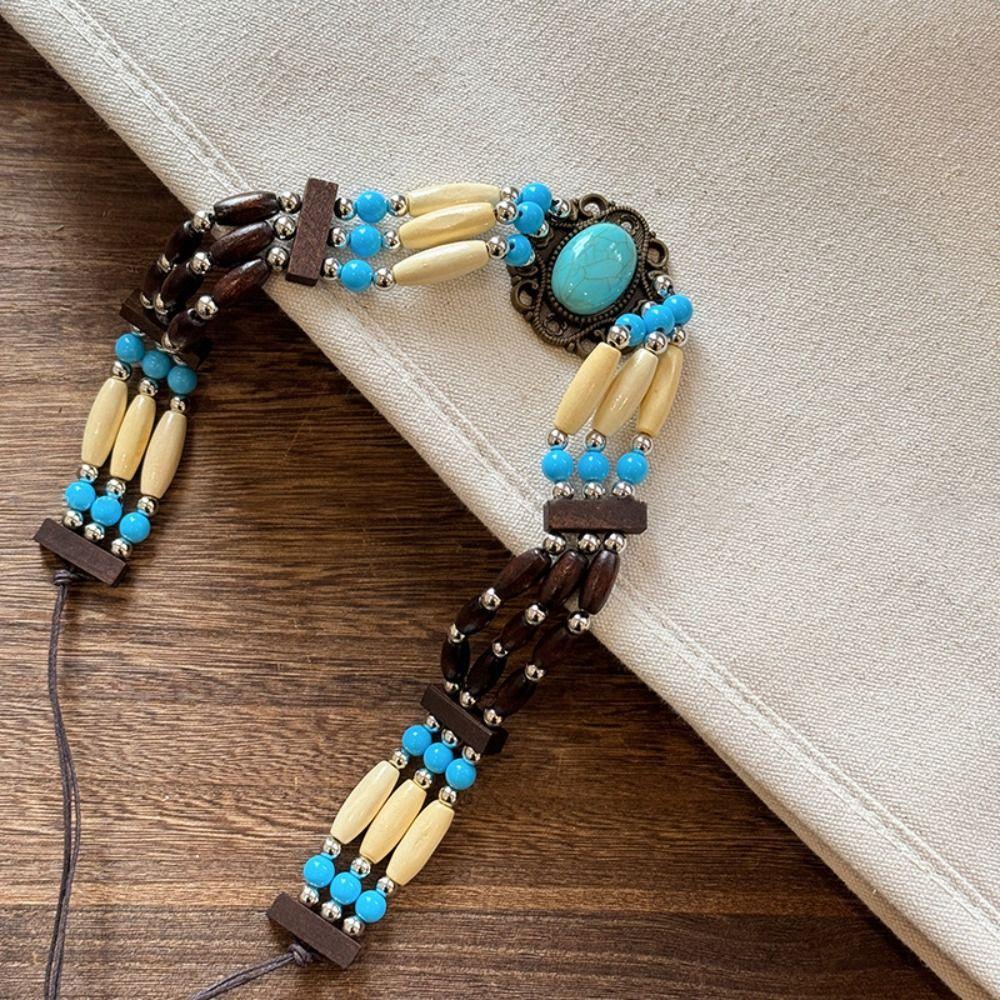 Waistband Bohemian Style Waist Chain PU Leather Weave Belt Elegant Ethnic Style Belt  Dancing