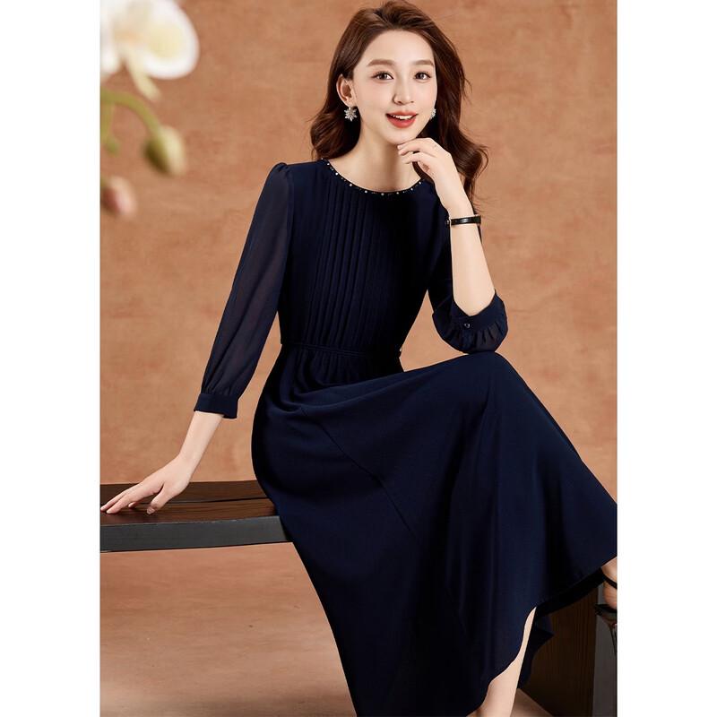 Women s Elegant Beaded A-Line Midi Dress M