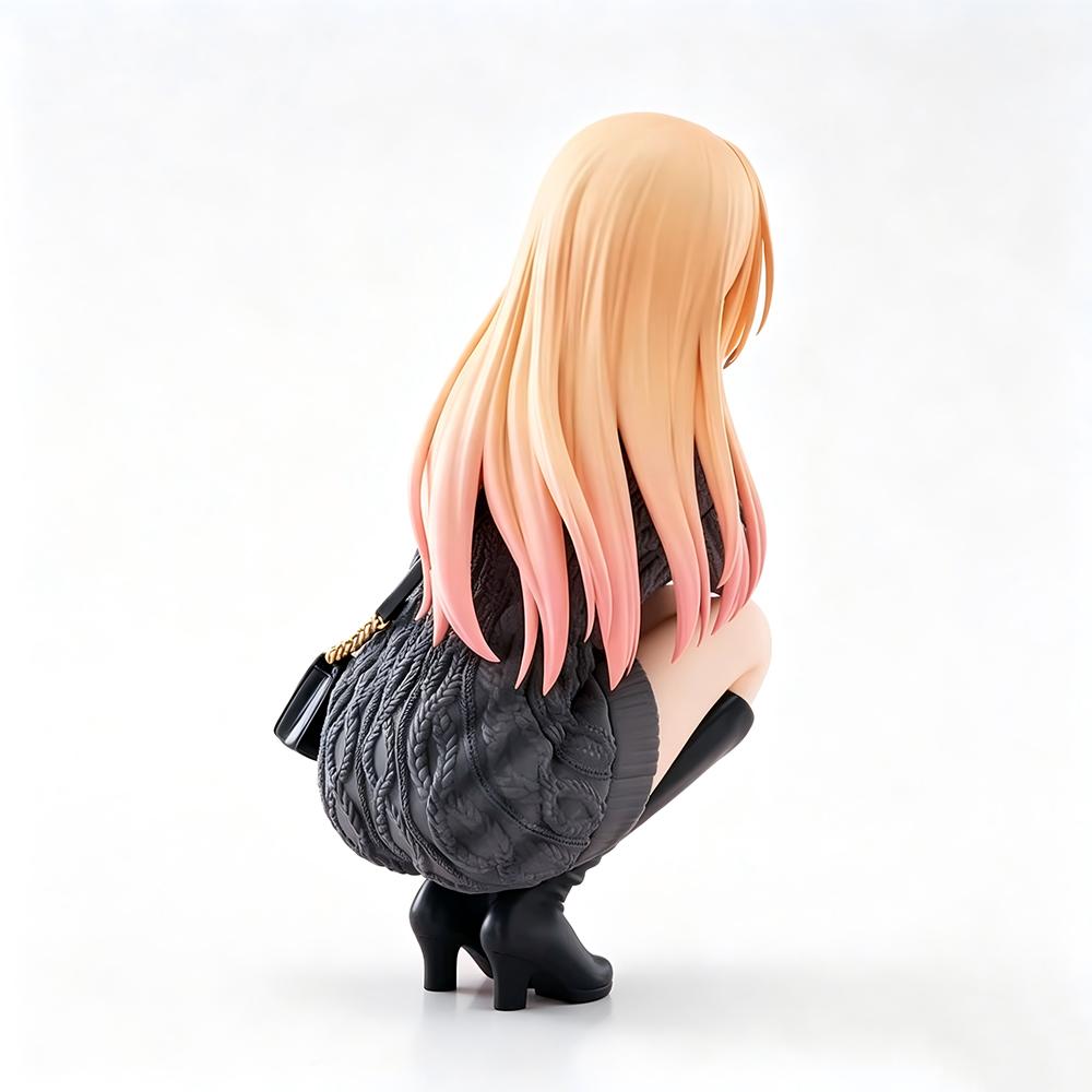 Anime Marin Kitagawa Squatting Pose My Dress-Up Darling Figure PVC Model Toy Doll Collection Ornaments Gift