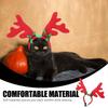 Pet Christmas Headband Adjustable Deer Horn for 4Pcs Holiday Decor