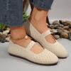 Fashion 2024Autumn New Womens Fashion Round Toe Flat Womens Shoes Solid Color Mesh Shallow Mouth Slip-On Women Shoes Large Size