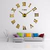 Extra 3d Diy Large Roman Numerals Luxury Mirror Wall Sticker Clock Home Decor