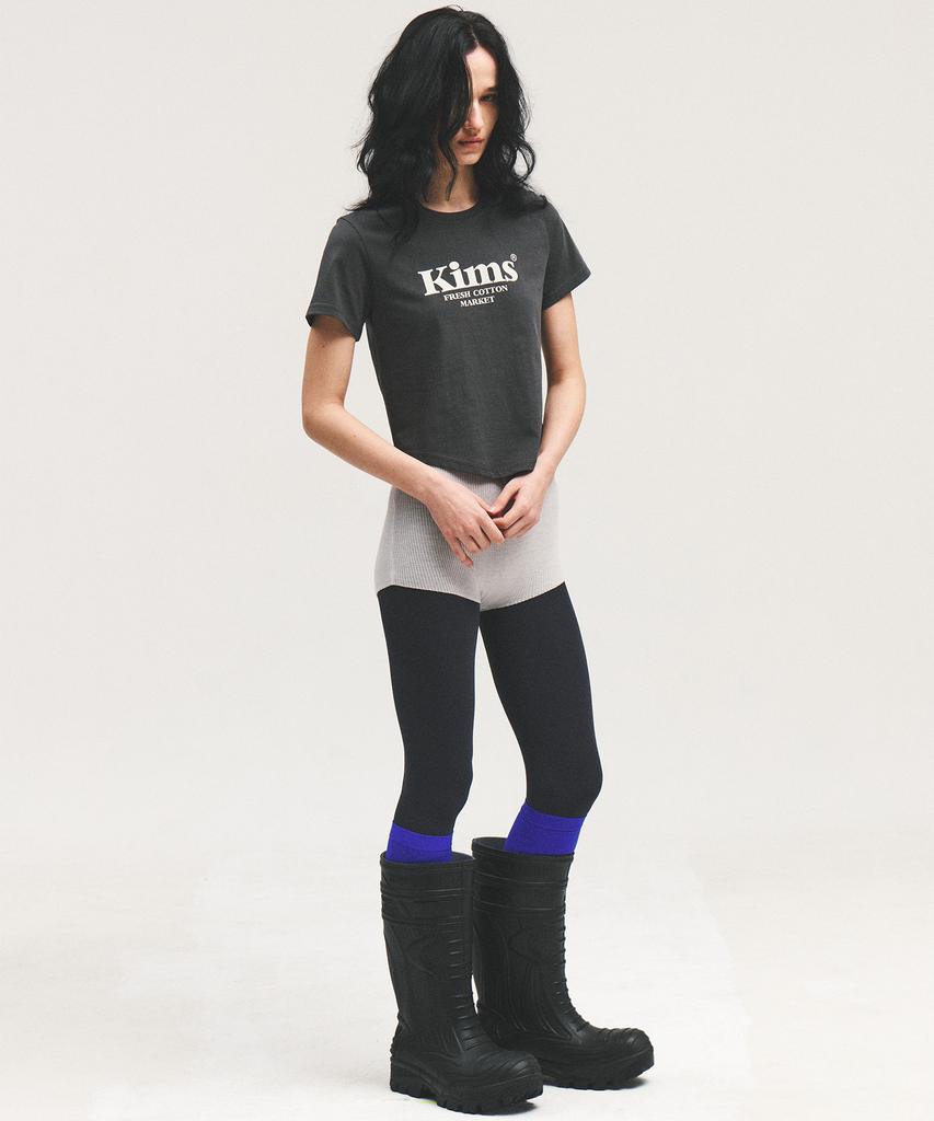 Kimseupeulesikoteunmakes (Unisex) Kims Bam Logo Tee Charcoal
