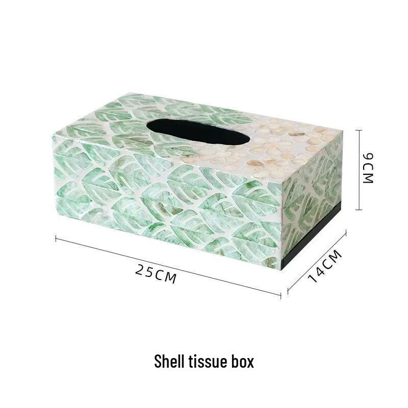 Natural Shell Decorative Tissue Box