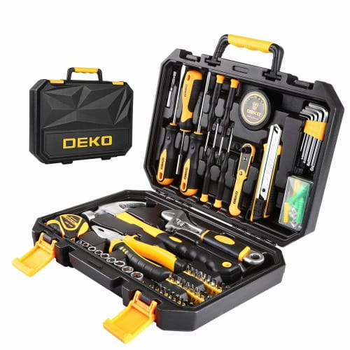 DEKO 100-Piece Home Tool Set, Perfect for Home Improvement, DIY, Furniture Assembly, Home Maintenance, and Repairs, Includes a Convenient Storage Case
