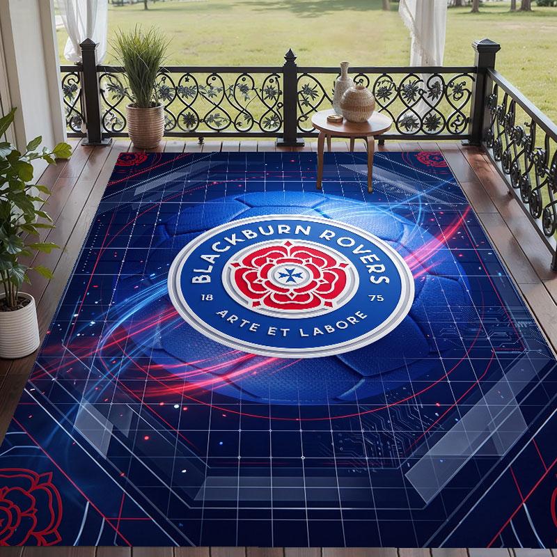 Weicher Boden Teppich Blackburn Rovers Fußballmuster Teppichboden Dekorationsmatte Für Heim Raum Dekoration