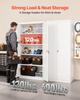 VEVOR Metal Storage Cabinet, 175 Cm Lockable Steel Garage Cabinet with 4 Adjustable Shelves, 2 Magnetic Doors, 2 Keys