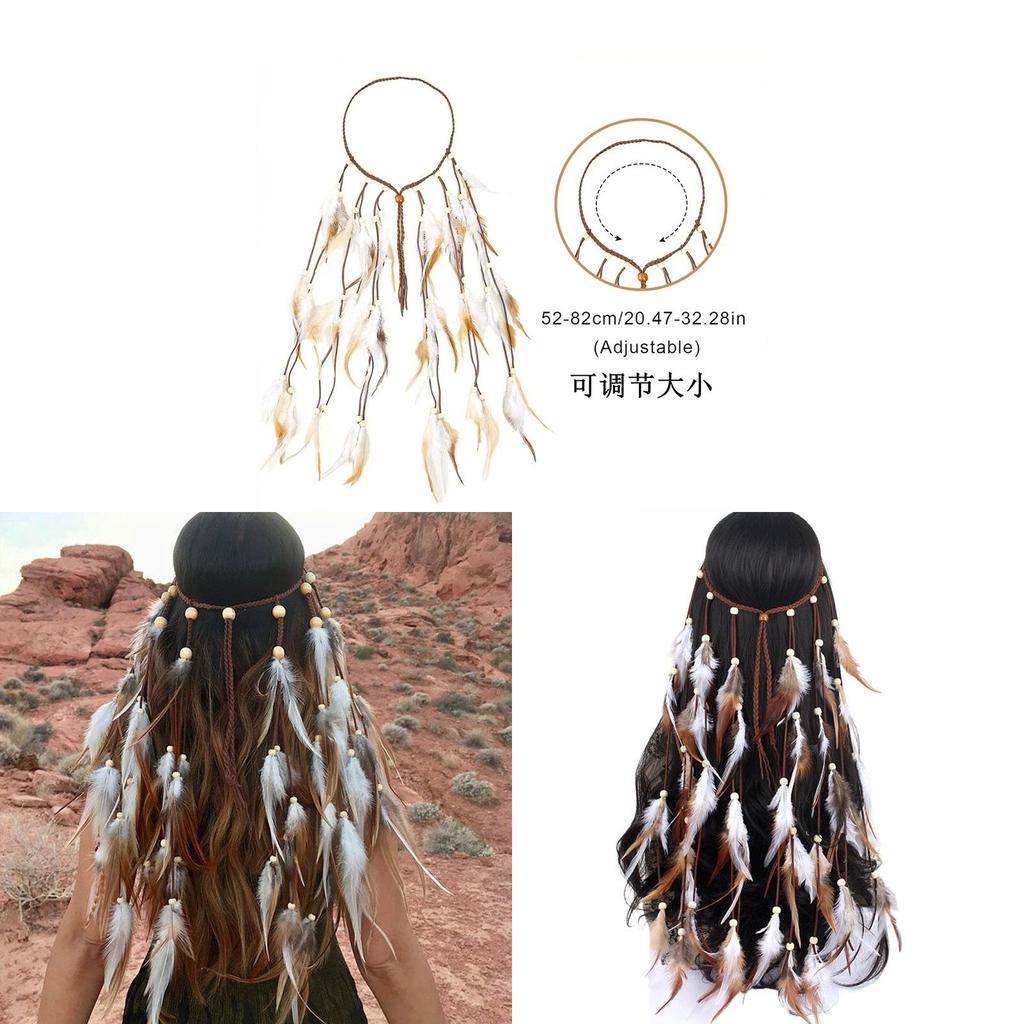 Vintage Style Feather Hair Accessory With Floral Design For Women Summer Wear