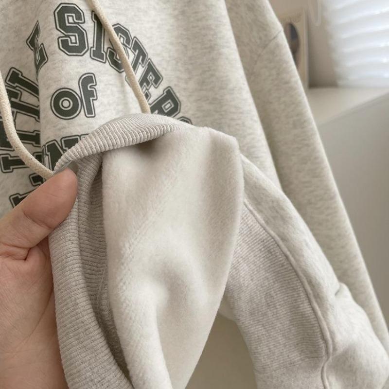 Women Long Sleeve Hooded V Neck Loose Pullovers Female Tops Solid Color Sweatshirts