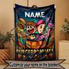Custom Name Personalized Burgerpommes Print Blanket, Home Decor, Bedroom, Sofa, Camping, Couch, Gifts for Birthday ChristmasEnthusiasts