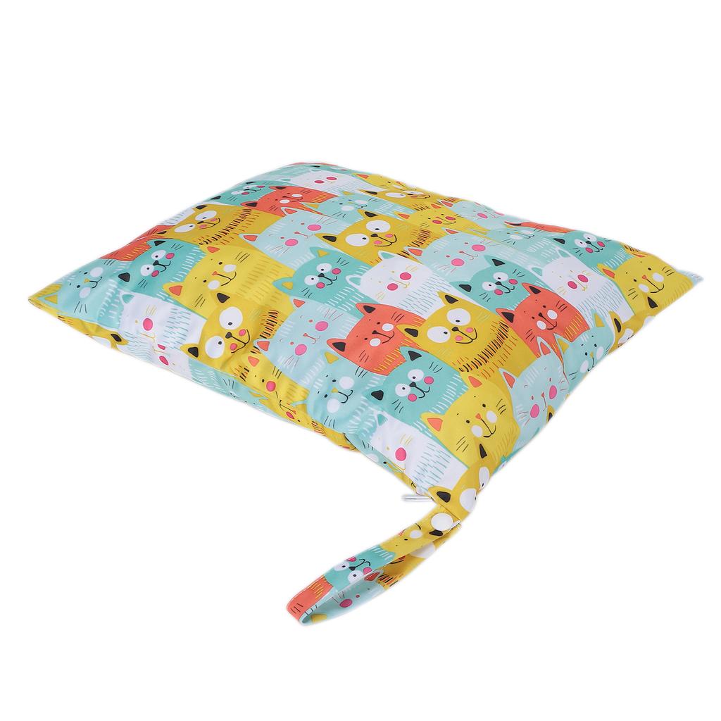 Baby Cloth Diaper Bag Waterproof Reusable Outing Wet Dry Bags with 2 Zippered Pockets#2