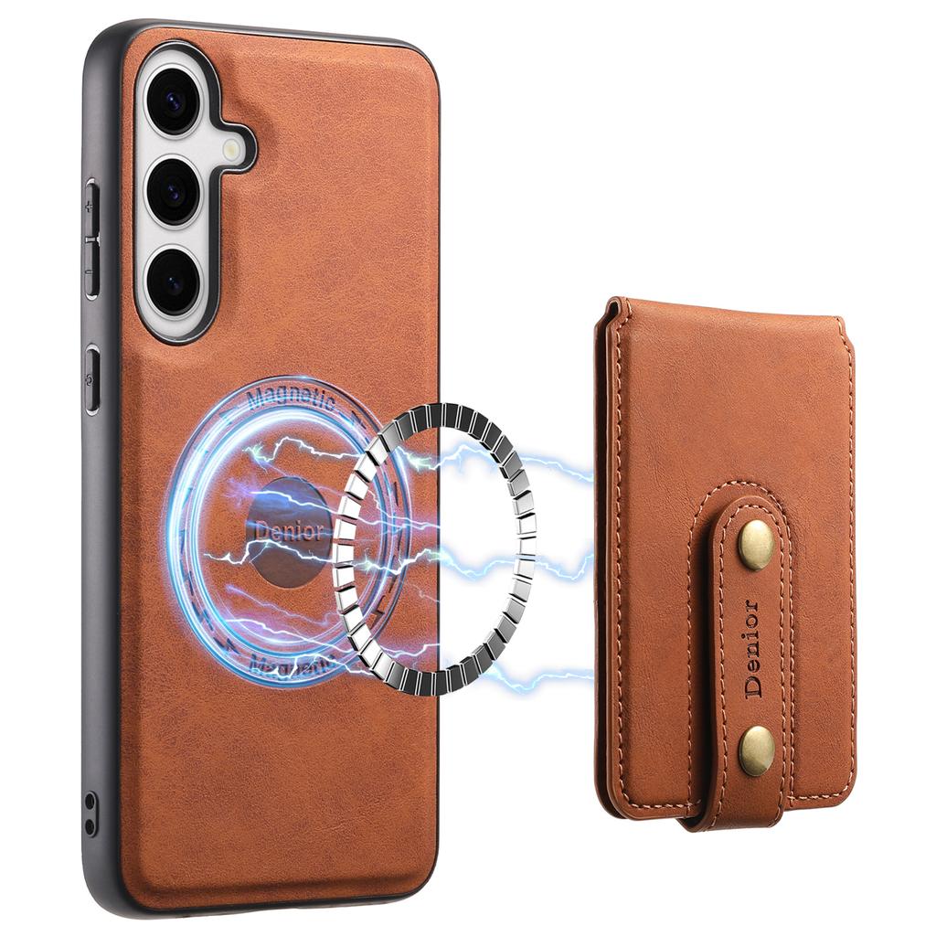 DENIOR D14 For Samsung Galaxy S24+ Case Kickstand Card Slots Phone Cover Magnetic Case