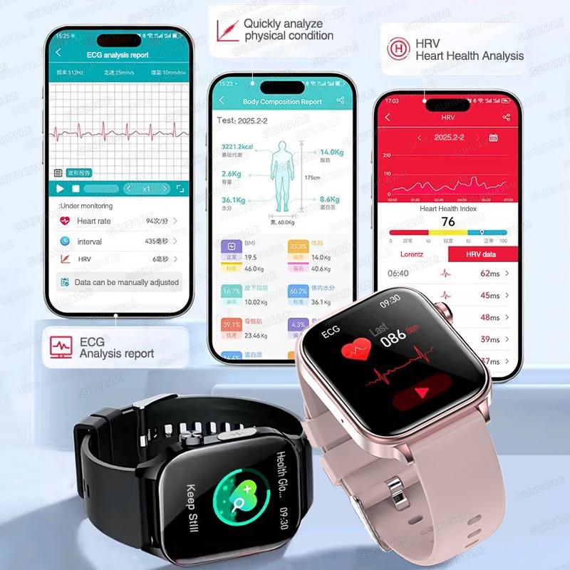 2025Nuovo Smartwatch AI per la Diagnosi della Salute ECG+PPG Uomo Donna Orologio Lipidi nel Sangue Pressione Sanguigna Acido Urico Frequenza Cardiaca Tracker Per Smartwatch Xiaomi