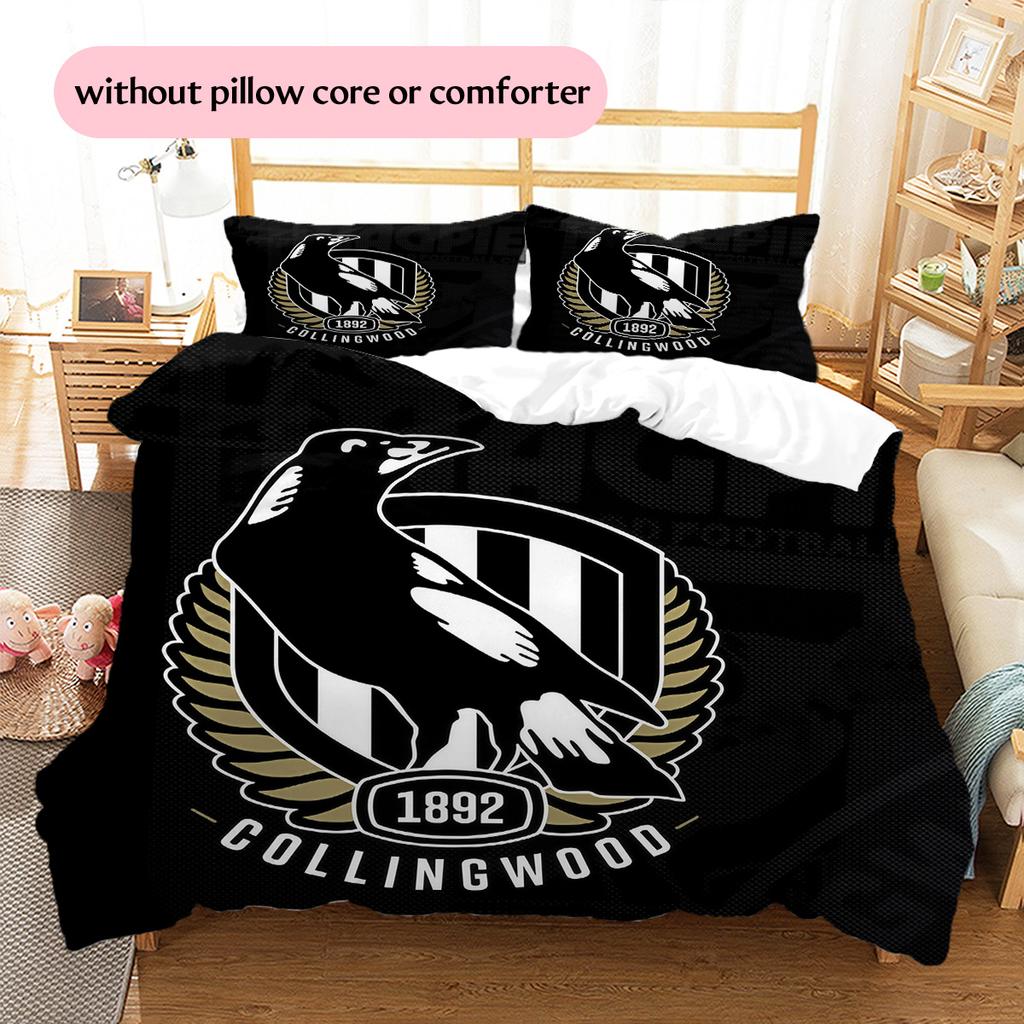 Magpies de Collingwood Set de Colcha con Patrón Decoración del Hogar Regalo (1 funda nórdica + 2 fundas de almohada sin relleno.)