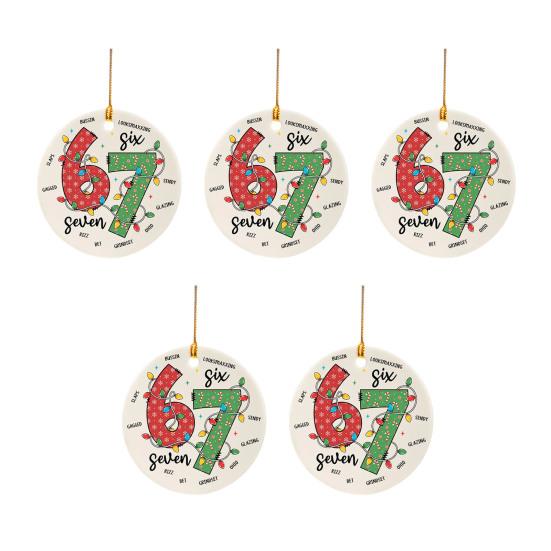 Der Weihnachtsmann sagt Sechs Sieben Ornament Acryl Weihnachtsbaumdeko mit einzigartigem Spruch Festliche Feiertags-Hängedekoration