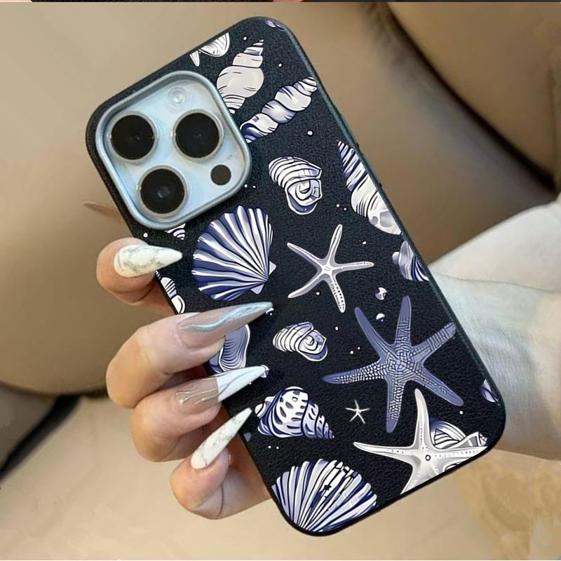 Ocean Elements Blue Print Phone Case For iPhone 17 16 Pro 16E 15 14 13 12 11 Pro Max 17 Air X XR XS 7 8 Plus Shockproof Cover