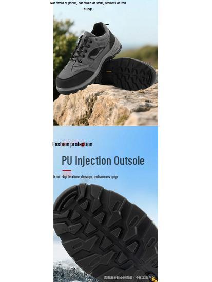 Men's Steel Toe Safety Shoes - Anti-Smash, Anti-Puncture, Breathable, Lightweight, Non-Slip, Wear-Resistant Work Footwear.