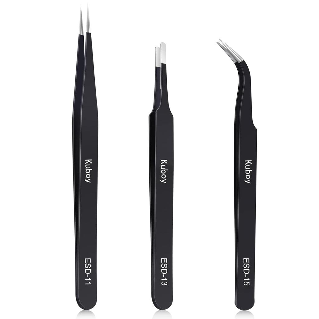 Precisie pincet ultra-fijn hoog dun modelbouw knutselen anti-magnetisch anti-corrosie roestvrij staal zuurbestendig set 3-delige set.