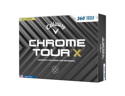 Callaway Golf Topu CHROME TOUR X 24 360 ÜÇLÜ PİST 4 Parçalı Yapı Üçlü Pist Beyaz