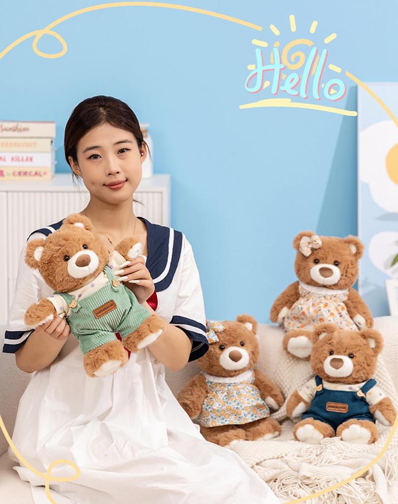High-Quality Wearable Teddy Bear Plush Doll for Kids and Couples - Cute Dress Design, Perfect Birthday Gift