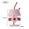 Cute Flower Straw Glass Water Bottle