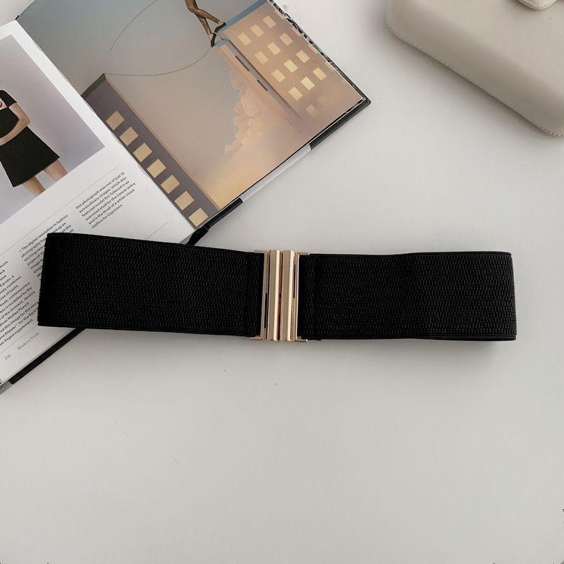 Fashionable Korean Style Women's Versatile Black And Purple Elastic Waist Belt For Dresses