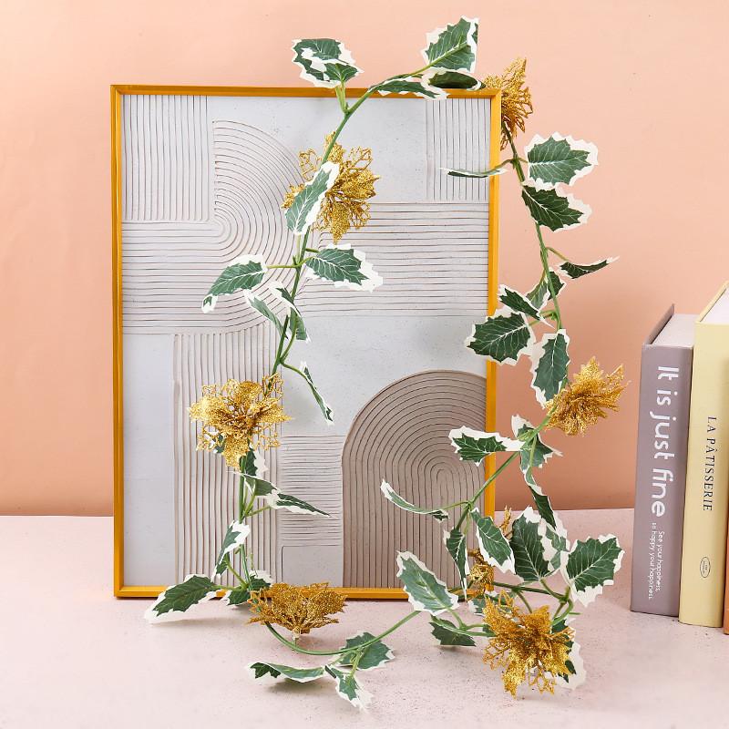 

Christmas Wall Art With Hollow Wreath For Holiday Event Decor Celebration Gold