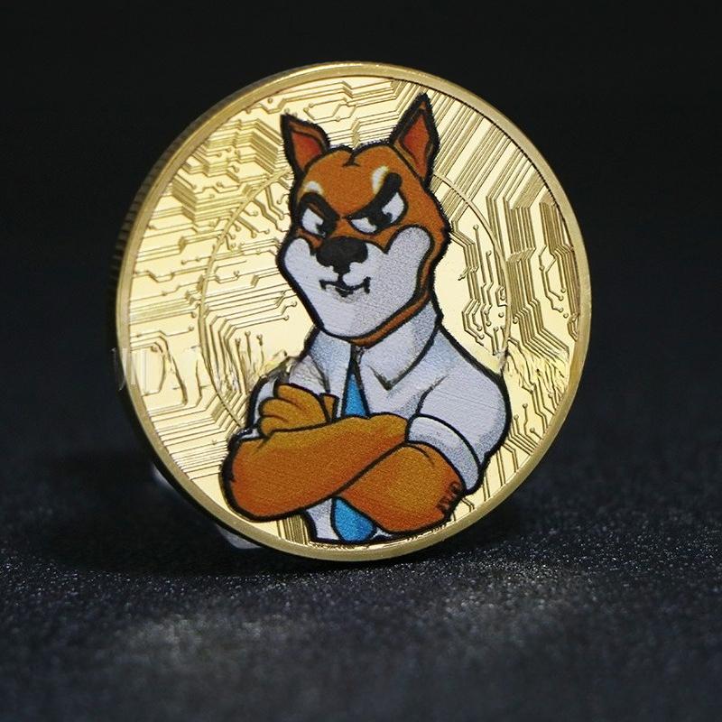 Shiba Inu Coin, Physical Commemorative Coin, Shit Coin, Collection, Badge, Creative Gift, Color Printed Cartoon, Coin, Decoration, shib coin