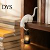 Figurina Animale Stile Vintage Gatto Appeso Stampato 3D con Lanterna Decorazione Scaffale, Carino Gatto Che Sbircia Tavolo Affascinanti Ornamenti Interni Statua Angolare, Gancio