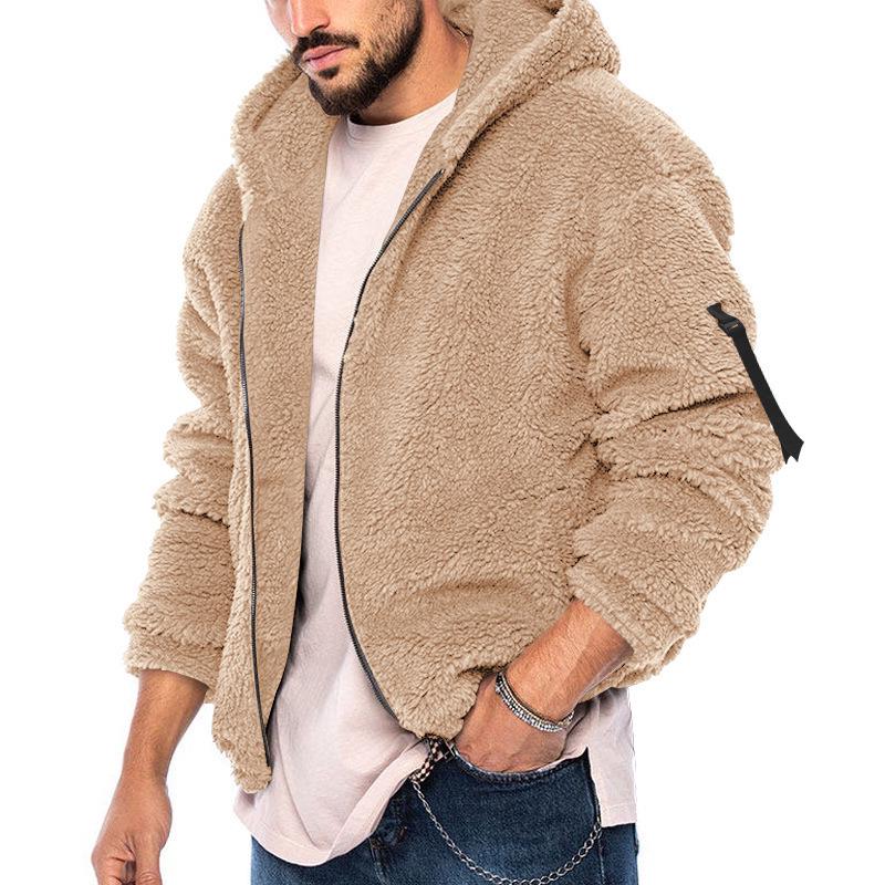 2026 Herren Doppelseitige Arktis-Fleece Kapuzenjacke mit Reißverschluss Winterjacke