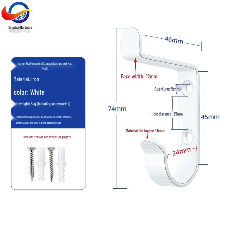 Black Bathroom Wall Hook for Towels, Coats, and Hats - Single Hook Rack