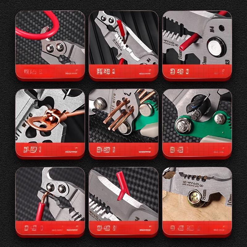 1Pc Multifunctional Foldable Thickened 18-in-1 Wire Stripping Pliers,