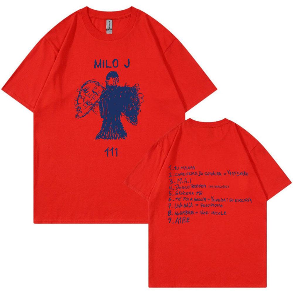 Rapper Milo J Tour T-shirt 111 Album Merch T-Shirts Men Women Fashion Hip Hop Short Sleeve T Shirt Fans Gift Harajuku Streetwear