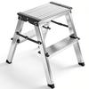 2-3 Layer Anti Slip Aluminum Ladder -22IN - Silver