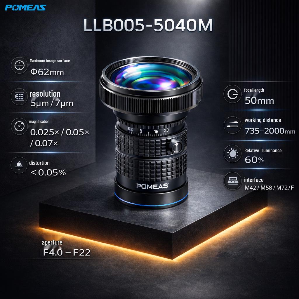 

8K HD 50mm Focal 5um Industrial Line Scan Lens M42 M72 for 7um Linear Array Cameras Customized