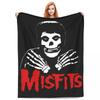 Misfits Horror Punk Rock Band Blanket Coral Fleece Plush Decoration Relax Lightweight Throw Blankets for Travel Bedding Throws