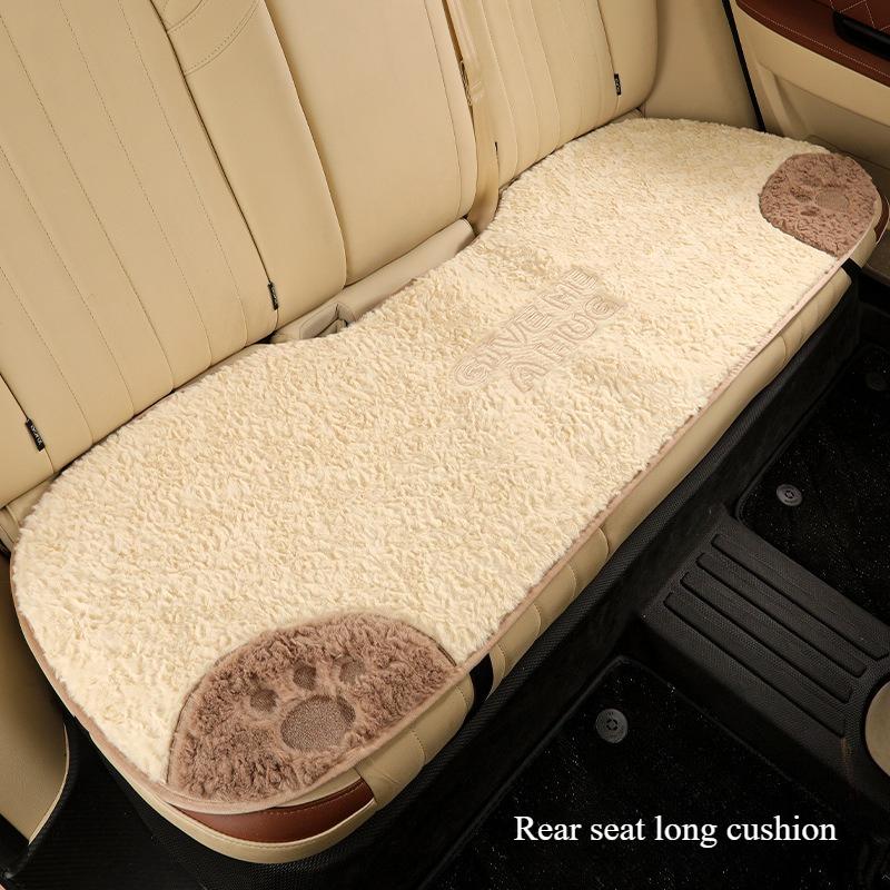 Cartoon 3D Bear Universal Car Seat Cushion Covers Plush Backrest for Autumn Winter Warm Cute Designed Seat Accessories