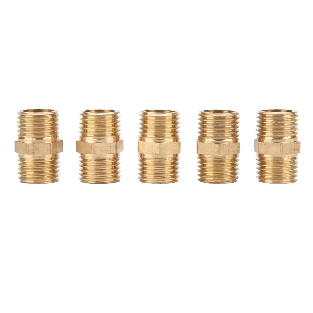 1 2  Brass Pipe Fitting Hex Nipple Water Tube Connecting Accessories (5pcs)